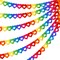 6 Pieces Colorful Rainbow Heart Banner - 60 Feet Colorful Rainbow Gay Pride Paper Garland - Heart Shape Hanging Decorations